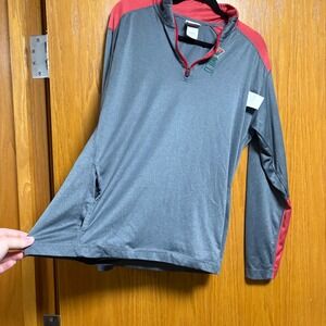 Minnesota‎ Wild NHL Pullover Gray Red 1/4 Zip Long Sleeve Top Mens Large